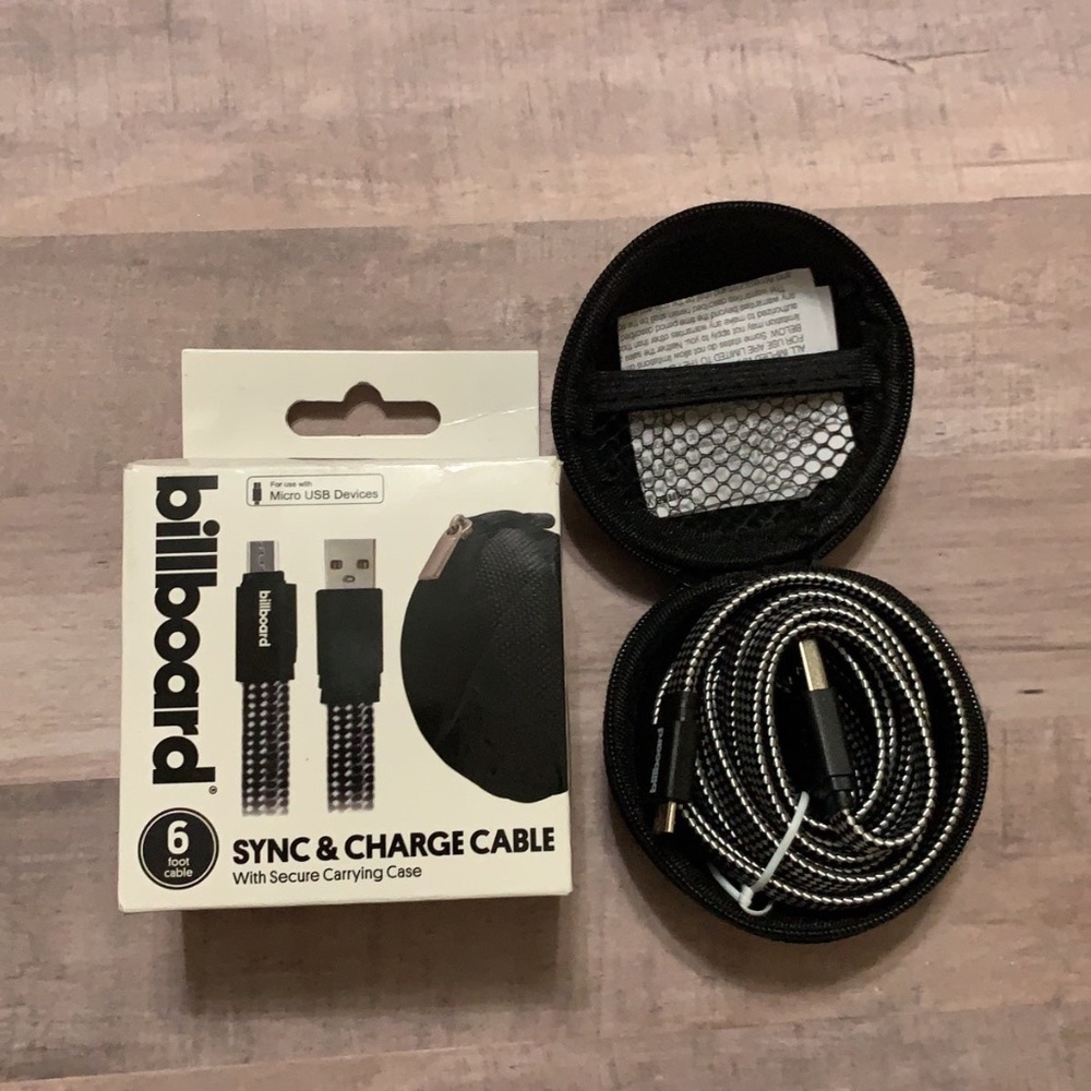 Billboard 6' Micro USB Sync & Charge Cable Black